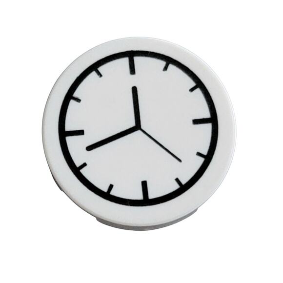 LEGO Clock Round Tile 2x2 White Black 4150px1 Replacement Parts Pieces Christmas - Picture 1 of 2